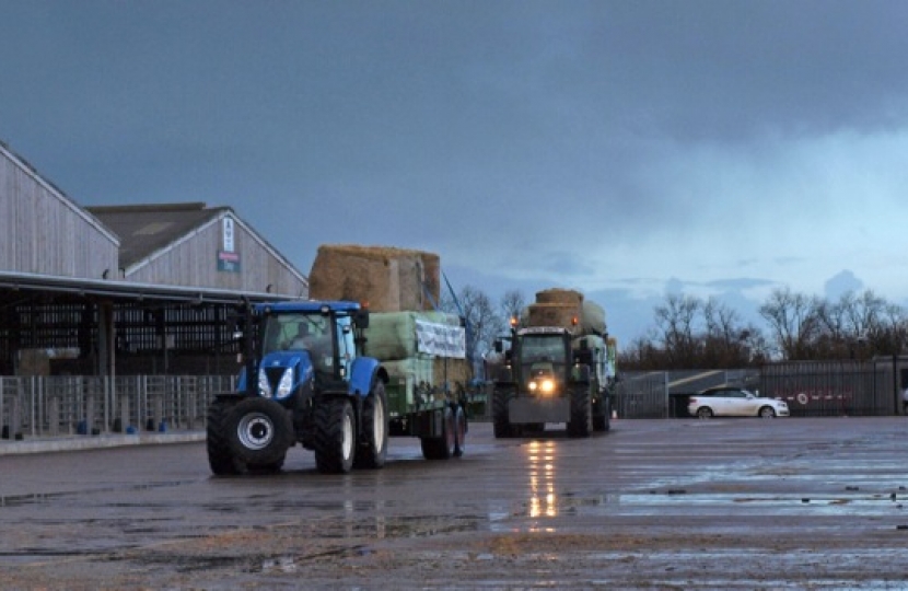 farmers arrive from Yorkshire with fodder donated for their Somerset farming cou