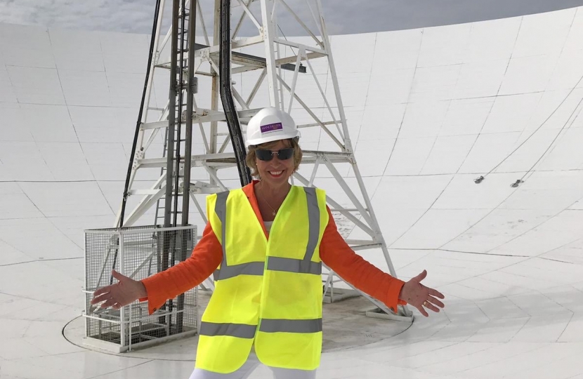 Rebecca visiting Jodrell Bank 