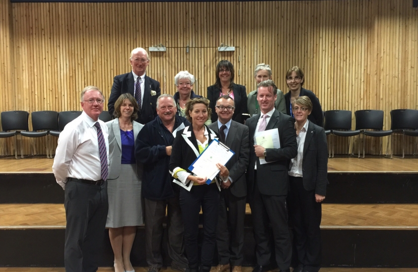 Rebecca Pow with local school representatives