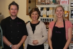 MP Rebecca Pow with Steve and Victoria Kiernan of Silvers Pantry, Monkton Heathf