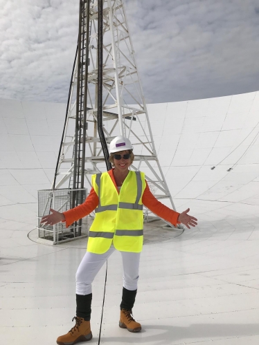 Rebecca visiting Jodrell Bank 