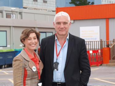 Rebecca Pow with Construction Director Nigel Cann (photo credit Alan Lockyer)