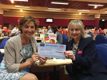 MP Rebecca Pow with General Manager of Mecca Bingo Taunton, Davina Warden